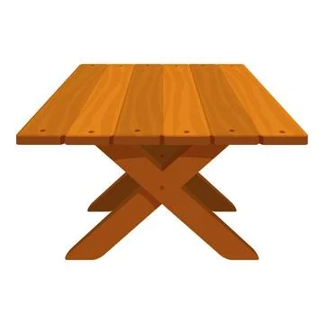 Wooden table standing on a white background Stock Illustration