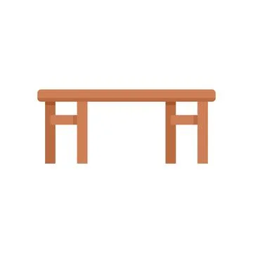 Wooden table standing on white background Illustrazione stock