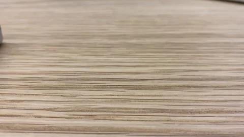 Wooden table surface textured close up view. Furniture and room interior concept Video stock 251282466