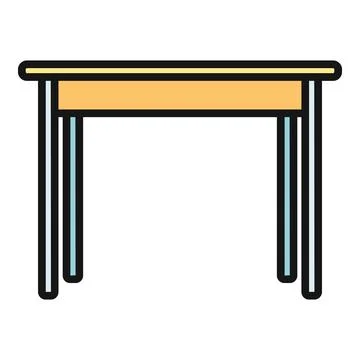 Wooden table symbolizing work, study, or home office needs Stock Illustration