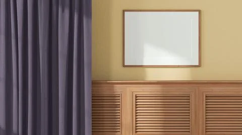 Wooden table top, cabinet, panel with shutters close up. Purple herringbone f Stock Illustration