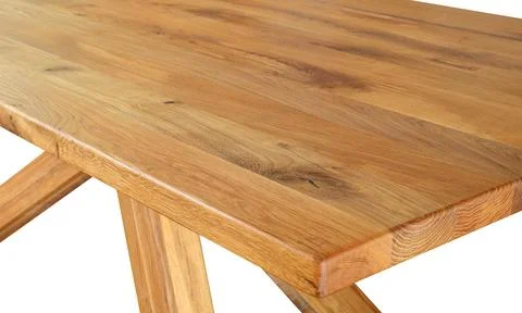Wooden table top surface isolated over white background. Solid wood furnitu.. 스톡 일러스트