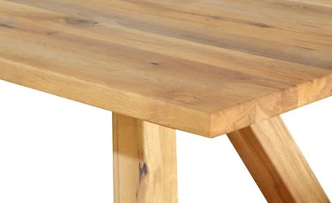 Wooden table top surface isolated over white background. Solid wood furnitu.. 스톡 일러스트