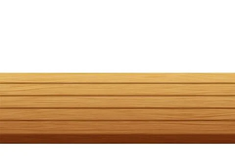 Wooden table top surface isolated over white background. Solid wood furniture Stock Illustration