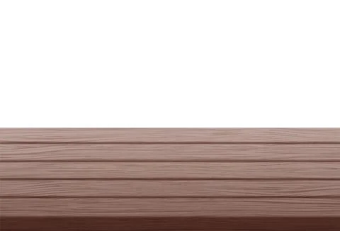 Wooden table top surface isolated over white background. Solid wood furniture Illustrazione stock