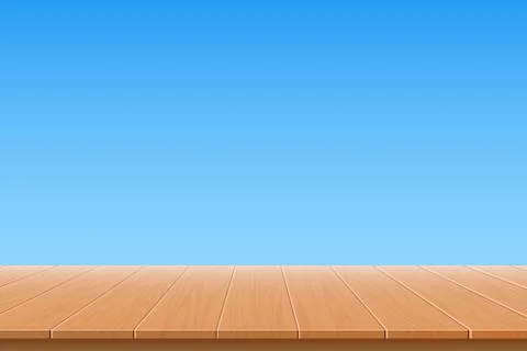 Wooden table top vector design illustration isolated on background Stock Illustration