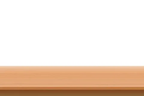 Wooden table top vector design illustration isolated on white background Stock Illustration
