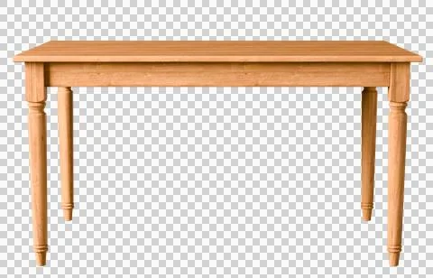 A wooden table on a transparent background. 3D rendering illustration Illustrazione stock