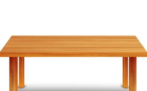 Wooden table on the white background Stock Illustration