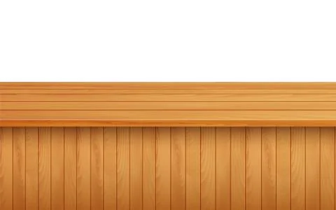Wooden table on the white background Stock Illustration