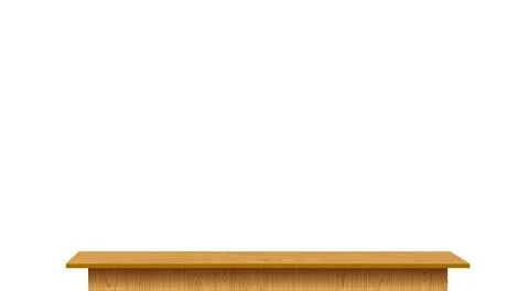 Wooden table on the white background Stock Illustration