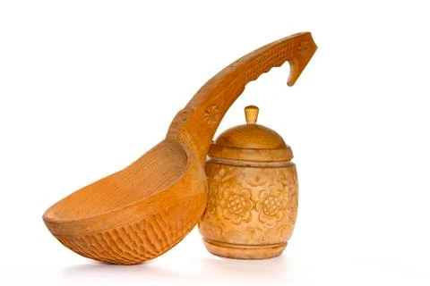 Wooden tableware Stock Photos