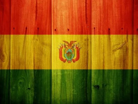 Wooden texture with flag Stock Photos