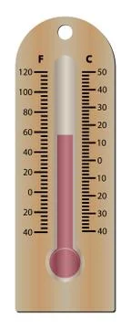 Wooden Thermometer Stock Illustration
