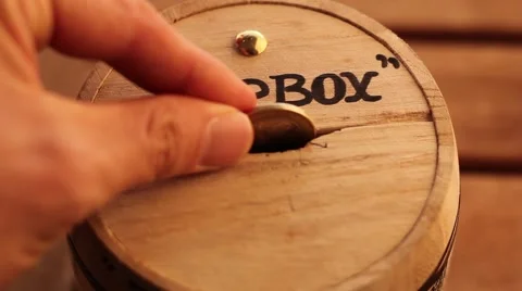Wooden tip box Stock Footage 55839926