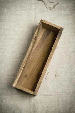 Wooden tool box on the table Stock Photos