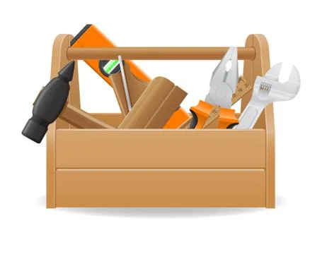 Wooden tool box vector illustration Stock Illustration