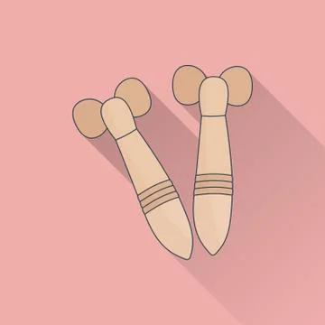 Wooden tool for Thai massage. Stock Illustration