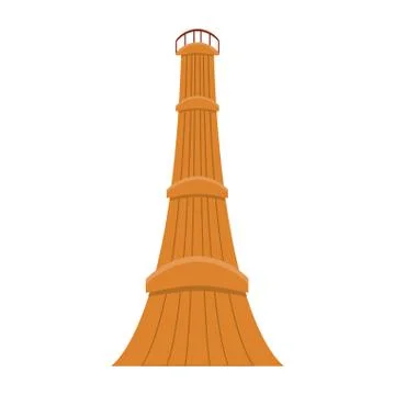 Wooden tower isolated Stock Illustration