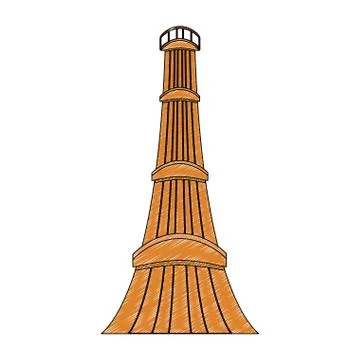 Wooden tower isolated Stock Illustration