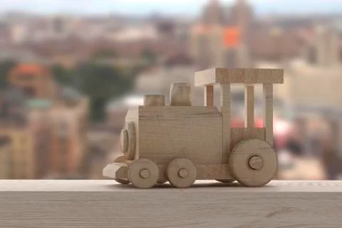 Wooden train Stock Illustration