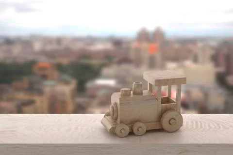 Wooden train Stock Illustration