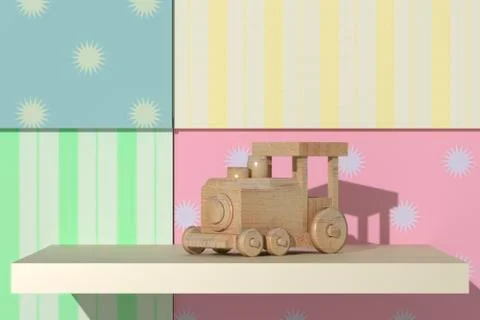 Wooden train Stock Illustration