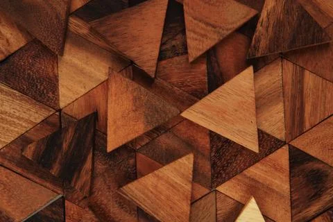 Wooden triangle background Stock Photos