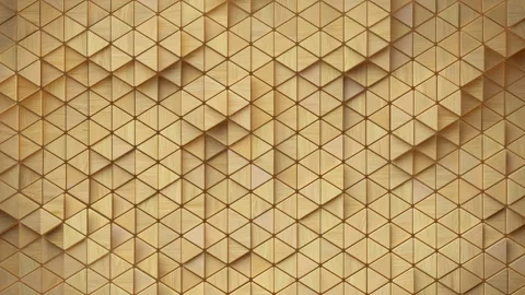 Wooden Triangle Geometric Pattern Background Seamless loop 3D render animation Stock Footage 320875438
