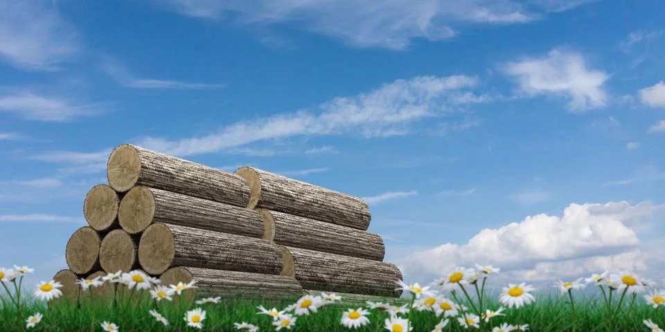 Wooden trunk sections Stock Illustration