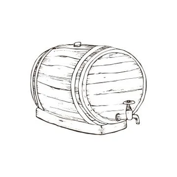 Wooden vector barrel Stock Illustration