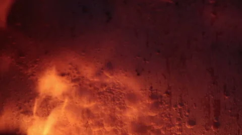Wooden wall in the fire Stock Footage 61191289