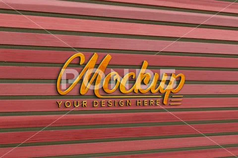 Wooden Wall Logo Mockup PSD Template