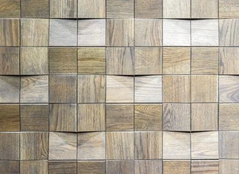 Wooden wall panel with 3D effect. Volumetric texture of oak. Stock Photos