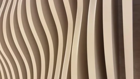 Wooden Wall with Vertical Waves, Push Back and Pan Right Vídeos de archivo 333130750