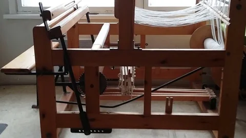 Wooden Weaving loom. Stock Footage 78496745