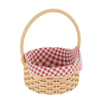 Wooden Wicker Basket. 3d Rendering 스톡 일러스트