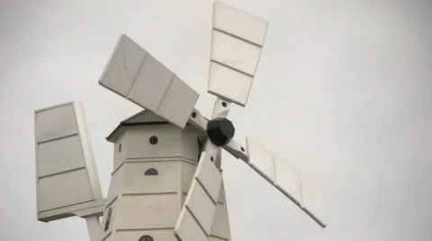 Wooden windmill 1 Stock Footage