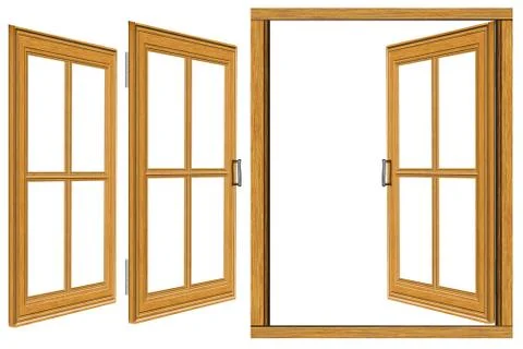 Wooden Window Frame Ilustración de archivo