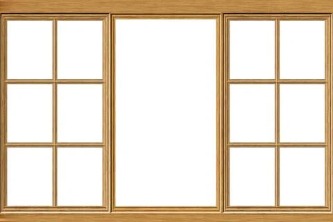 Wooden Window Frame Stock Illustration