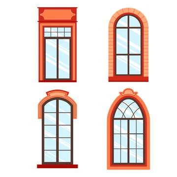 Wooden window frames Illustrazione stock