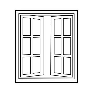 Wooden window icon Ilustración de archivo