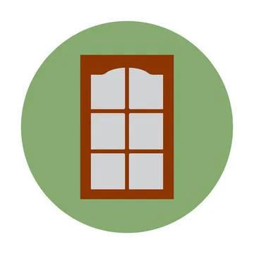 Wooden window icon Ilustración de archivo