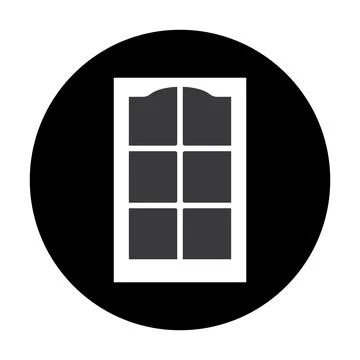 Wooden window icon Ilustración de archivo