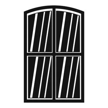 Wooden window icon simple Ilustración de archivo
