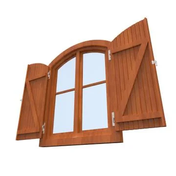 Wooden Window Stock Illustration