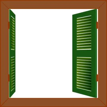 Wooden window 스톡 일러스트