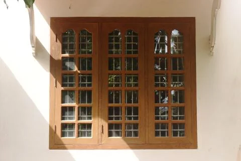 A wooden window panel Stock Photos