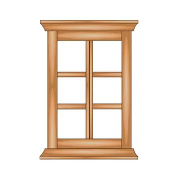 Wooden  window. Vector illustration. Ilustración de archivo
