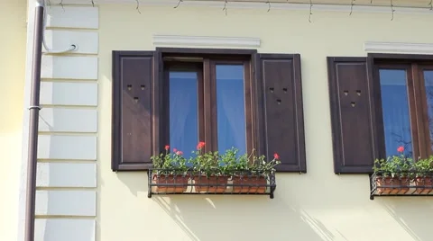 Wooden Windows Frames Stock Footage 46129159
